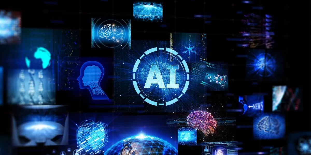 Inteligencia artificial trabajo con visualización de datos, redes neuronales y tecnología digital para crear prompts y optimizar procesos de Recursos Humanos.
